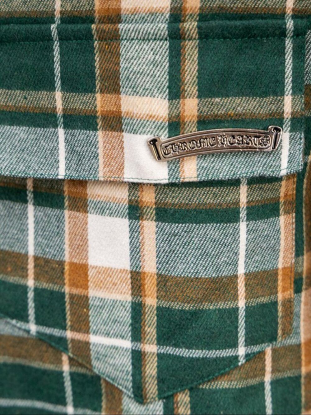 Chrome Hearts Plaid Padded Shirt Jacket In Green - Picture 8 of 9